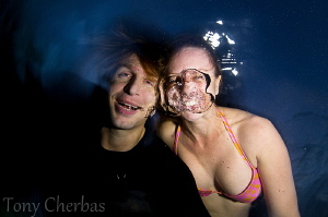 Bubble Face: funny moment while taking slow shutter portr... by Tony Cherbas 
